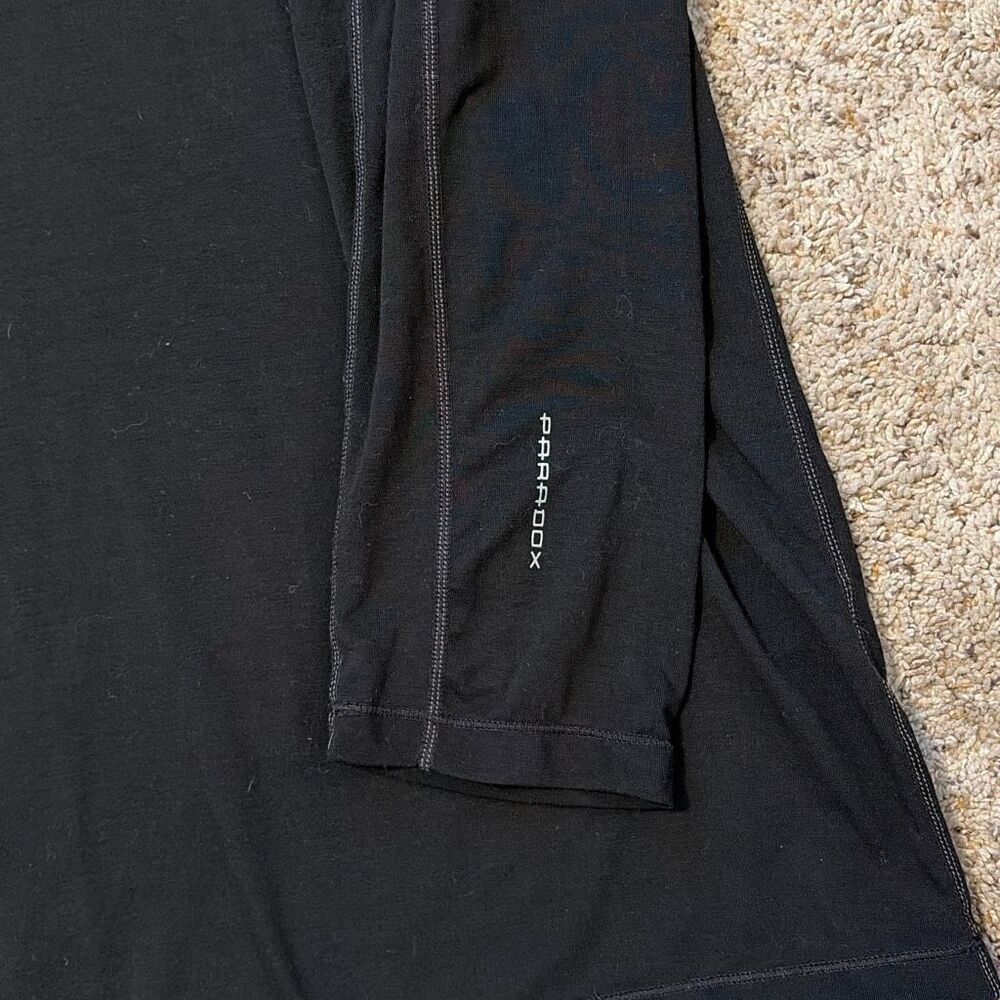 Paradox Black 1/4 Zip Merino Wool Long Sleeve Shirt XL - Picture 5 of 8